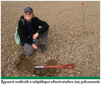 Egyszerű eszközök a talajállapot ellenőrzéséhez: ásó, pálcaszonda