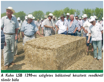 A Kuhn LSB 1290-es szögletes bálázóval készített rendkívül tömör bála
