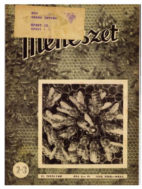 A Méhészet szakfolyóirat Magyarországonmeg nem jelent, 1958. márciusi lapszámának címlapja