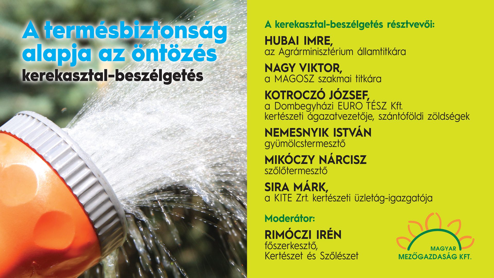 A termésbiztonság alapja az öntözés – kerekasztal-beszélgetés az AGROmashEXPO-n