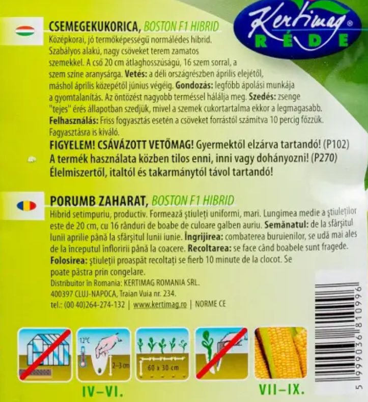 A csomagoláson mindig feltüntetik a csávázássalkapcsolatos tudnivalókat